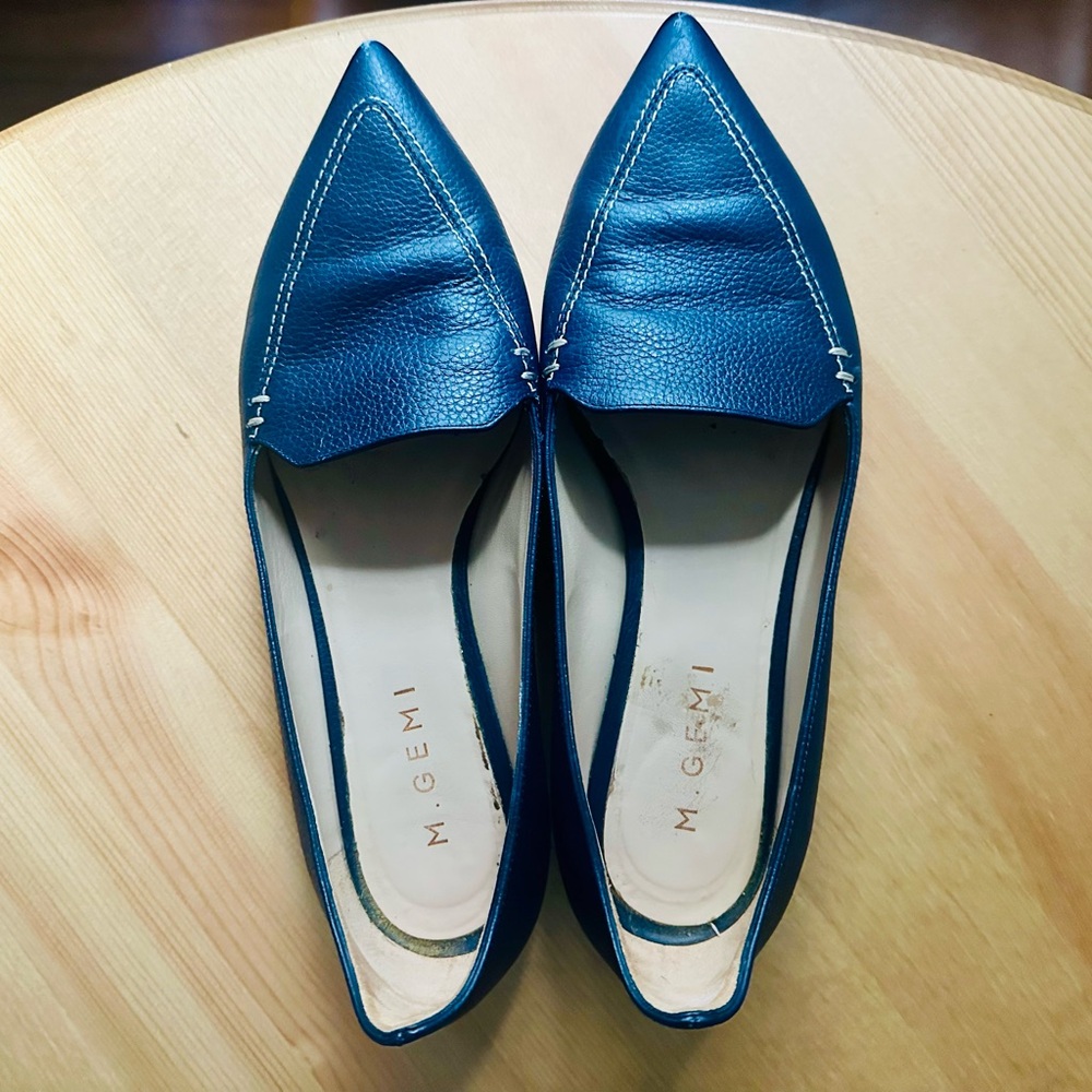 M. Gemi “The Gia” Navy Leather Flats